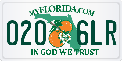 FL license plate 0206LR