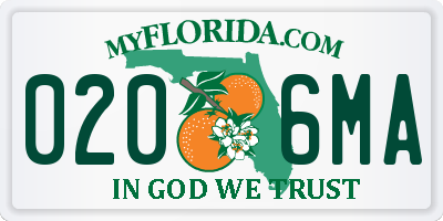 FL license plate 0206MA