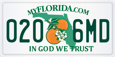 FL license plate 0206MD