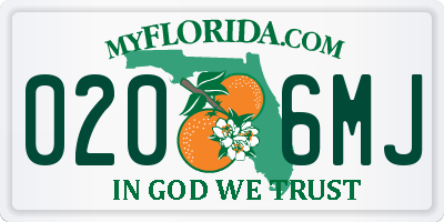 FL license plate 0206MJ