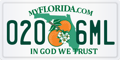FL license plate 0206ML