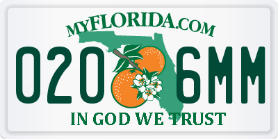 FL license plate 0206MM
