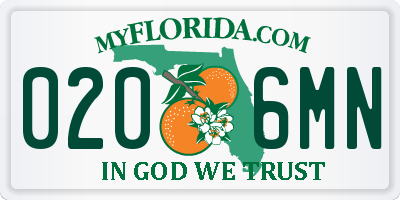 FL license plate 0206MN