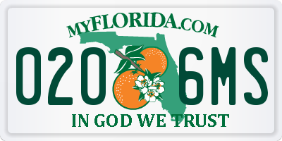 FL license plate 0206MS