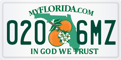 FL license plate 0206MZ