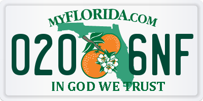 FL license plate 0206NF