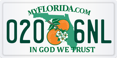FL license plate 0206NL