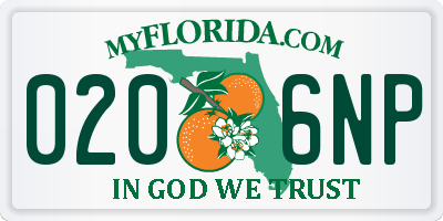 FL license plate 0206NP