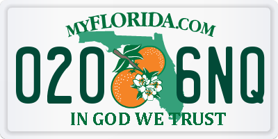 FL license plate 0206NQ