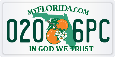 FL license plate 0206PC