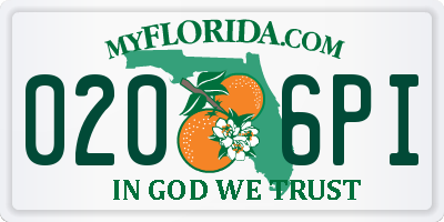 FL license plate 0206PI