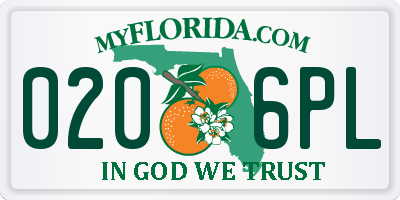 FL license plate 0206PL