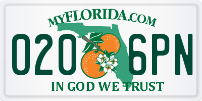 FL license plate 0206PN