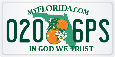 FL license plate 0206PS