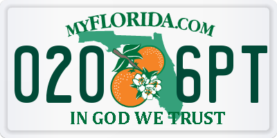 FL license plate 0206PT