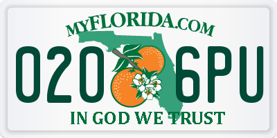 FL license plate 0206PU