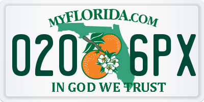 FL license plate 0206PX