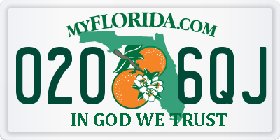 FL license plate 0206QJ