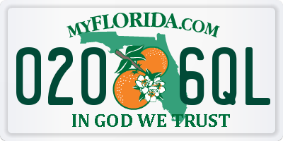 FL license plate 0206QL