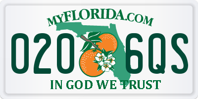 FL license plate 0206QS