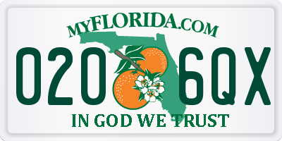 FL license plate 0206QX