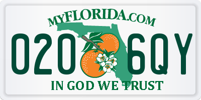 FL license plate 0206QY