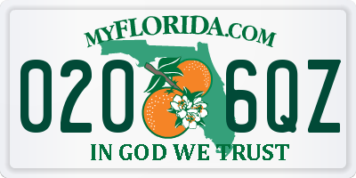 FL license plate 0206QZ