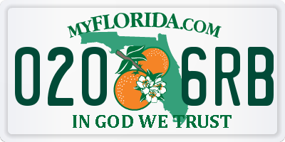 FL license plate 0206RB