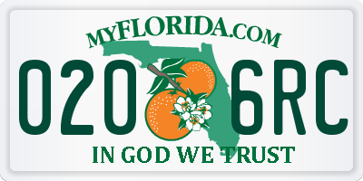 FL license plate 0206RC