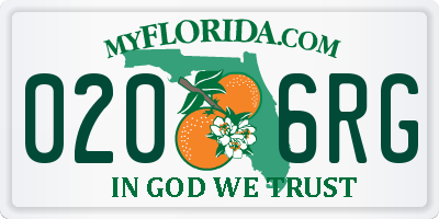 FL license plate 0206RG