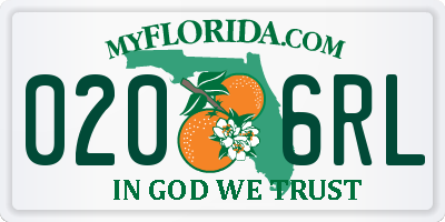 FL license plate 0206RL