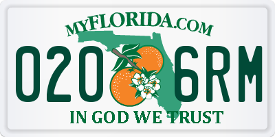 FL license plate 0206RM