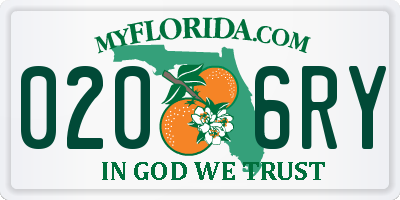 FL license plate 0206RY