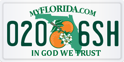 FL license plate 0206SH