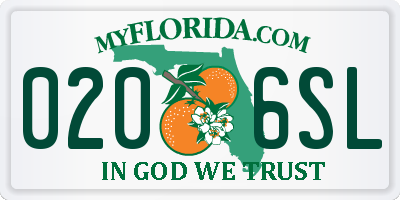 FL license plate 0206SL
