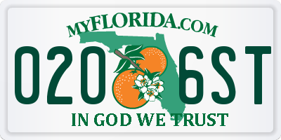FL license plate 0206ST