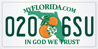 FL license plate 0206SU