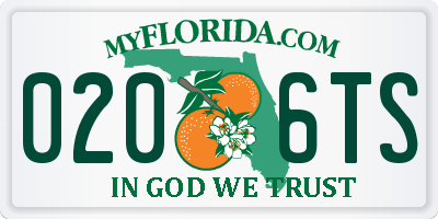 FL license plate 0206TS