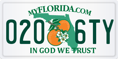 FL license plate 0206TY