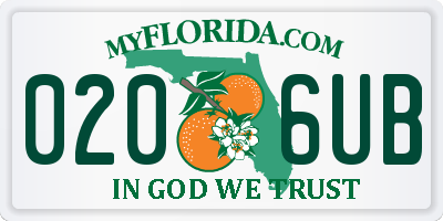 FL license plate 0206UB