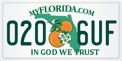 FL license plate 0206UF