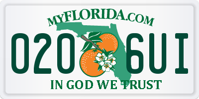 FL license plate 0206UI