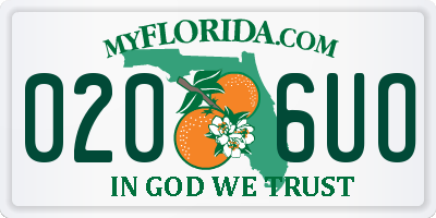 FL license plate 0206UO
