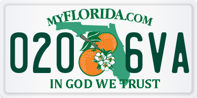 FL license plate 0206VA