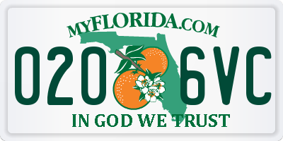 FL license plate 0206VC
