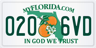 FL license plate 0206VD