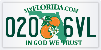 FL license plate 0206VL