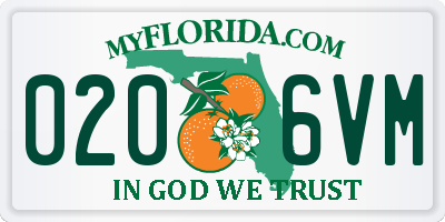 FL license plate 0206VM