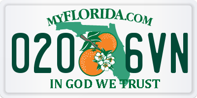 FL license plate 0206VN