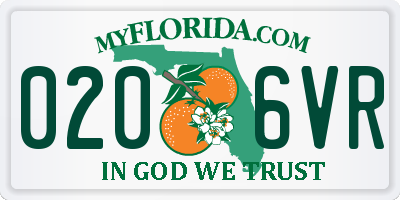 FL license plate 0206VR